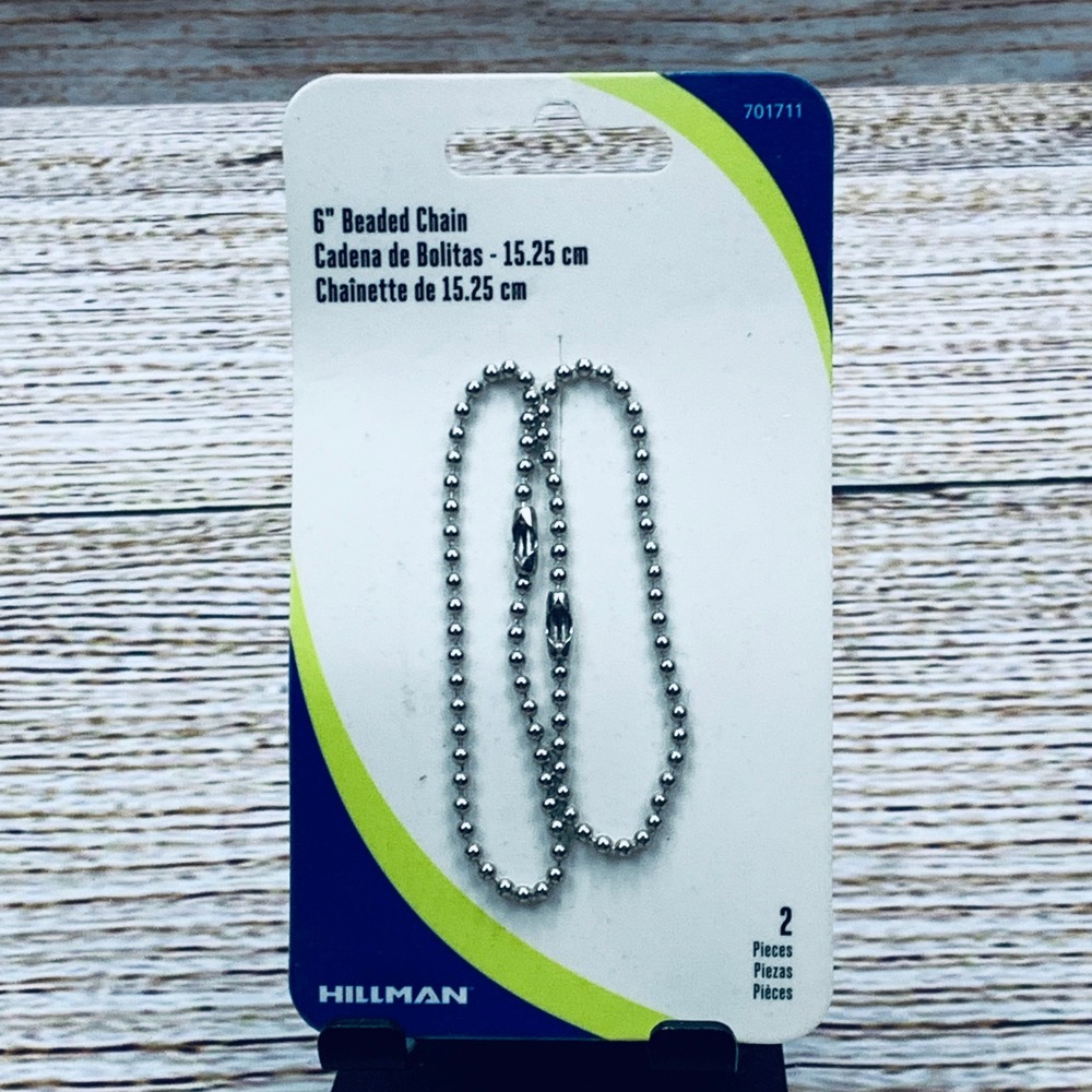 Hillman 6" Beaded‎ Chain Key Chain Ceiling Fan Pull Chain Extender 2 Pieces NEW